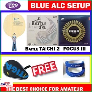 729 BLUE ALC Table Tennis Blade + 729 Friendship Battle TAICHI 2 +729 Friendship Focus 3 PROMOTION S