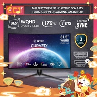MSI G32CQ5P 31.5" WQHD (2560 x 1440) VA 1ms 170Hz Curved Gaming Monitor (HDMI, DisplayPort) - Black