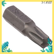 YOHII 1pc Torx Bits, 1/4 Inch Hex Shank 25mm Length Screw Driver Bit, S2 Alloy Steel T6-T40 6 Point 