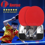 2 Pcs Kokutaku X4/X5/X6 Ping Pong Racket ITTF Approved Rubber 7 Wood Blade Advanced Table Tennis Rac