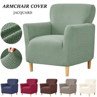 ๑Elastic Jacquard  Accent Chair Cover Solid Soft Sofa Covers Washable Anti-dust Single Seat Armc ☀♣
