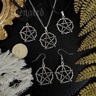 Pentacle Star Necklace Earrings Gothic Grunge Punk Satan