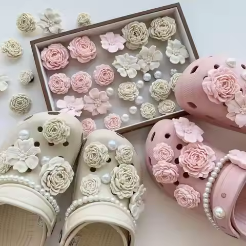 New Hole Shoe Laces Accessory Item Puff Flower Bouquet Shoe Upgraded Sensation Detachable High-End F