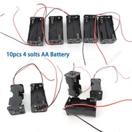 10pcs 4 solts AA Battery Holder 6V 1.5V for AA Batteries Black Plastic Storage Box Case Dual Layers 
