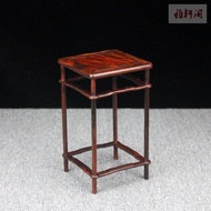 Red Rosewood Miniature Bonsai Stand Succulent Vase Strange Stone Desktop Small Flower Stand Chinese Ornaments Flower Table Mahogany Base God Statue Base God Buddha Statue Wood Carving Art Base