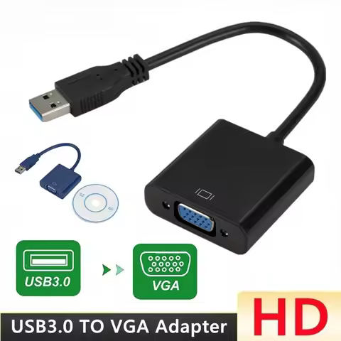 HD USB 2.0/3.0 To VGA Multi-Display Adapter Converter External Video Graphic Card Portable USB 3.0 T
