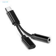 2 in 1 Type-c to 35mm Earphone Audio Jack Charging Cable Converter Adapter