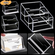 TDJLQ 1Pcs Bussiness Card Holder, 1/2/3 Grids  Transparent Business Card Box, Display Stand School O