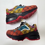 Gucci古馳 女款老花休閒鞋 Rhyton 運動鞋 老爹鞋 38.5碼