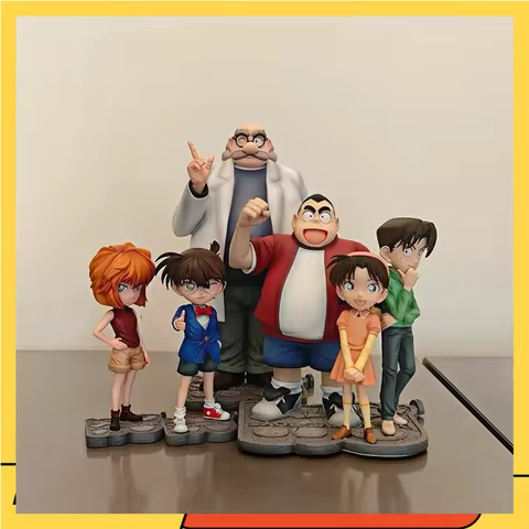 2025 Anime Junior Detective Team Gk Kudo Shinichi Conan Haibara Ai Yuan Tai Statue Box Set Handmade
