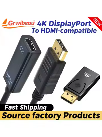 4K DP To HDMI-compatible Converter DisplayPort To HDMI-compatible Cable DP Male To HDMI Female HD Vi