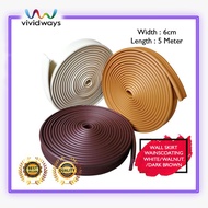 DIY Wall Skirting/ Wains-coting /Skirting floor /Wainscoting Foam(6CM WIDE) White, Walnut, Dark Brow