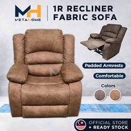 MetaHome 1R Recliner Fabric Sofa Arm Lounge Chair with Steel Leg Wear Resistant Large Size Home Furn