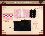 Anime Cosplay Demon Slayer Kimetsu no Yaiba Cosplay Kamado Nezuko Costume Japanese Kimono Kimetsu no