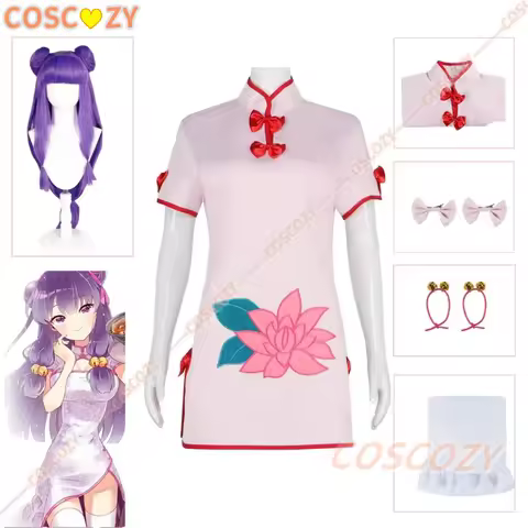Anime Ranma ½ Shampoo Cosplay Costume Wig Cheongsam Shampoo Apron Dress Set Women Girls Convention E