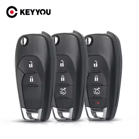 KEYYOU 1PCS 2/3/4 Buttons Flip Car Key Case for Chevrolet Cruze Trax LS Badge Spark Sonic Aveo Track