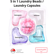 SG SELLER💕5 in 1 (Detergent, Softener, Scent Booster, Anti Bacterial) Laundry Beads/ Laundry Capsules