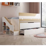 [SG Seller ] kids Bunk Bed with Pull Out Storage Bed|Kids Bunk Bed