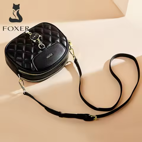 FOXER 2026 Chic Shell Bag Women's Shoulder Bag Fashion Small Cellphone Bag Female's Daily Commuting 