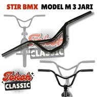 BMX Steering Wheel Model M 3 Spokes Classic Figure Black BMX Bike Handlebar