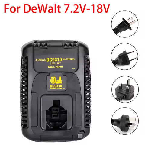 For Dewalt 18V Batteries DC9310 Rapid Charger Replacement of For Dewalt 7.2V-18V Ni-Cd/Ni-MH Battery