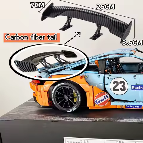 MOC Tail Wing Carbon Fiber Technology Compatible With Lego CADA KBOX MouldKing 42056 42125 Car Acces