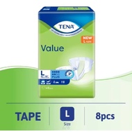 TENA Value ADULT Diapers TAPE Size L [8 pc]