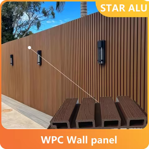 Outdoor WPC Wall Panel UV Resistant Waterproof Wall Cladding Anti-Slip Weatherproof Wood Plastic Com