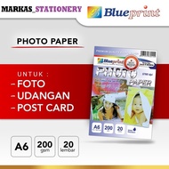 A6 Glossy Photo Paper 4R BLUEPRINT 200 gsm - 20 Sheets