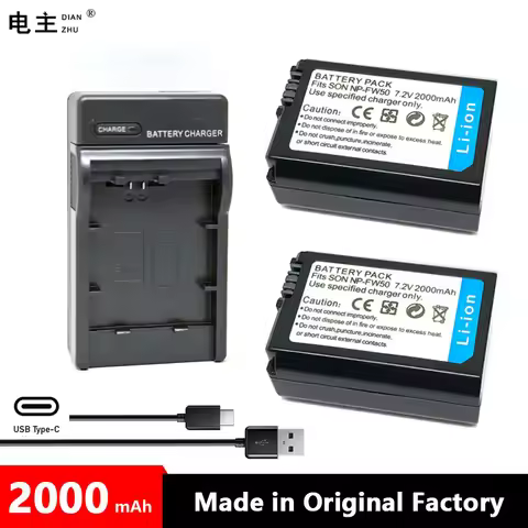 NP-FW50 NPFW50 NP FW50 Battery Charger For SONY Alpha NEX-3 a7R a7S NEX-7 A7 7R II 2 RX10 5R F3 D a6