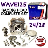 WAVE125 RACING HEAD COMPLETE SET 24/28 LEO HEAD FULL SET HEAD W125 LEO 24/28