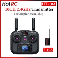 HOTRC HT-10A 10CH 2.4G Transmitter PWM Color Screen Remote Controller With F-10A Receiver For RC Air