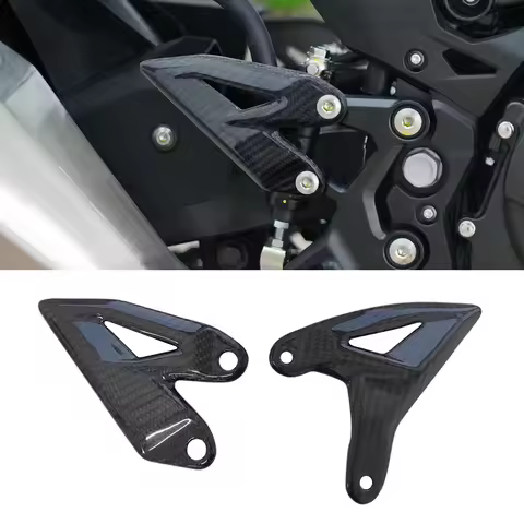 Carbon Fiber Foot Peg Fairing Protector Cover Compatible for Kawasaki Ninja 400 2018-2024 & Z400 201