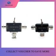 TECHCHIP-2-Way Manual Coaxial Antenna Switch - 1 Input & 2 Outputs Rotary Switch with OFF/Ground Pro