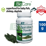 100g Biocare spirulina powder bottle for baby fish, betta fry, guppy, daphnia, plankton and etc