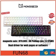 MONSGEEK FUN68 Three Mode High Performance RT0.005 Low Delay Wireless Magnetic Axis Mechanical Keybo