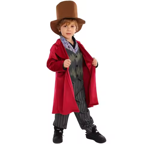 Willy Charlie Cosplay Costume Chocolate Factory Oompa Cosplay Loompa Fantasia Costume Disguise Kids
