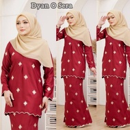 [ S- 5XL] BAJU KURUNG MODEN SULAM TENUN WARNA MAROON