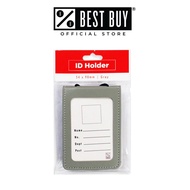 ID Holder Vertical T-083V 54x90mm Gray Leather with String - School & Office Supplies