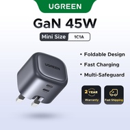 UGREEN 45W GaN PD Fast Charger Quick Charge 2 Type C Port Charger with QC Portable for Ipad Pro 2021