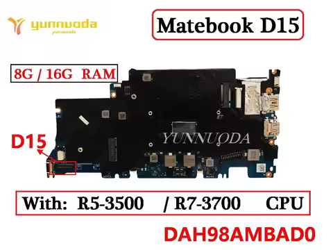 DAH98AMBAD0 For HUAWEI Matebook D15 D14 BOHK-WAX9X H98A Laptop Motherboard With R5-3500 R7-3700 CPU 
