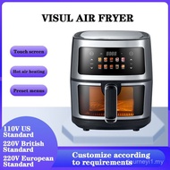 Air fryer Household 8L Stainless Steel Large Capacity Air fryer Video Electric fryer English Plug