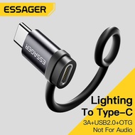 Essager ตัวแปลง3A OTG Lightning To Type-C Ring Type C ไปเป็น USB2.0 480Mbps อะแดปเตอร์คูลิ่งสำหรับ i