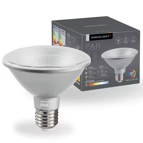 PAR30s LED Light Bulb with E27 Base, with 38° Optical Reflector, 10W, Rich Color RA≈90, 850 Lumens E