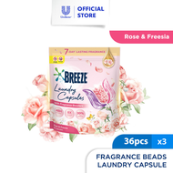 Breeze 3in1 Fragrance Beads Laundry Capsule Rose & Freesia 36pcs x 3