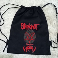 Premium Canvas Drawstring Bag with Black Slipknot Metal Band 100% Premium Canvas Metal Band String B
