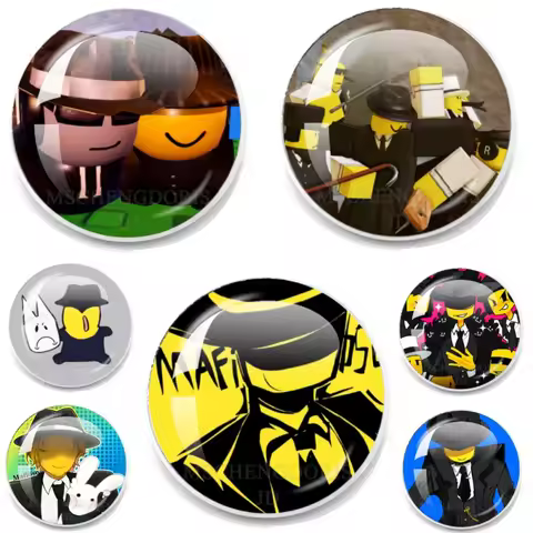 Game Forsaken Pin Mafioso x Chance Shedletsky Creative Funny Meme Brooches Shirt Lapel Bag Pins Fans