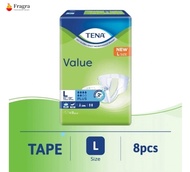 "TENA Value Tape Adult Diapers (1 Pack) - M10, L8, XL8 - Lazada's Choice for Affordable Comfort and Reliable Incontinence Care"