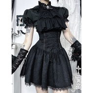 Gothic Lace Short Sleeve Top - Black Fashionable Top
