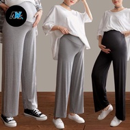 Celana Kulot Hamil Spandeks Bumil Kantong Perut Longgar - Linen Hitam Dewasa Wanita Panjang - Casual